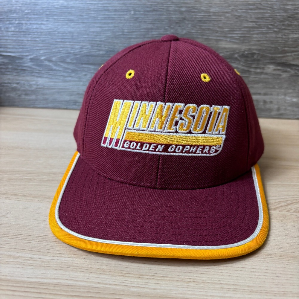 Vintage Minnesota Golden Gophers Hat‎ Cap Strap Back Maroon Gold Pro Player